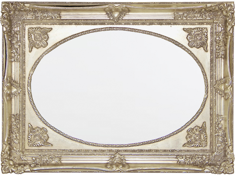 AF004AS Wall décor art mirror german silver classic ornate rectangular